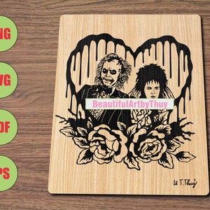 Horror Movie Sand Worm Couple SVG, Halloween Laser Engrave Decor, Love Bug Horror Comedy SVG, PNG File For Sublimation, Horror Movie Cricut