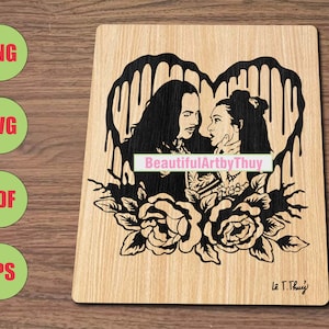 Drácula y Mina SVG, panel de boda gótico, pareja gótica, decoración de grabado láser de Halloween, the true lovers SVG, para cricut, para silueta