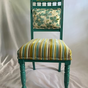 Beachy Watercolor & Velvet Chair