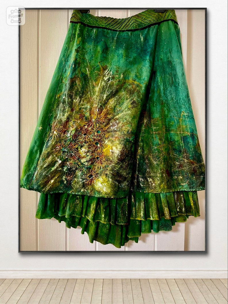 Unique Painted Print Irregular Skirt