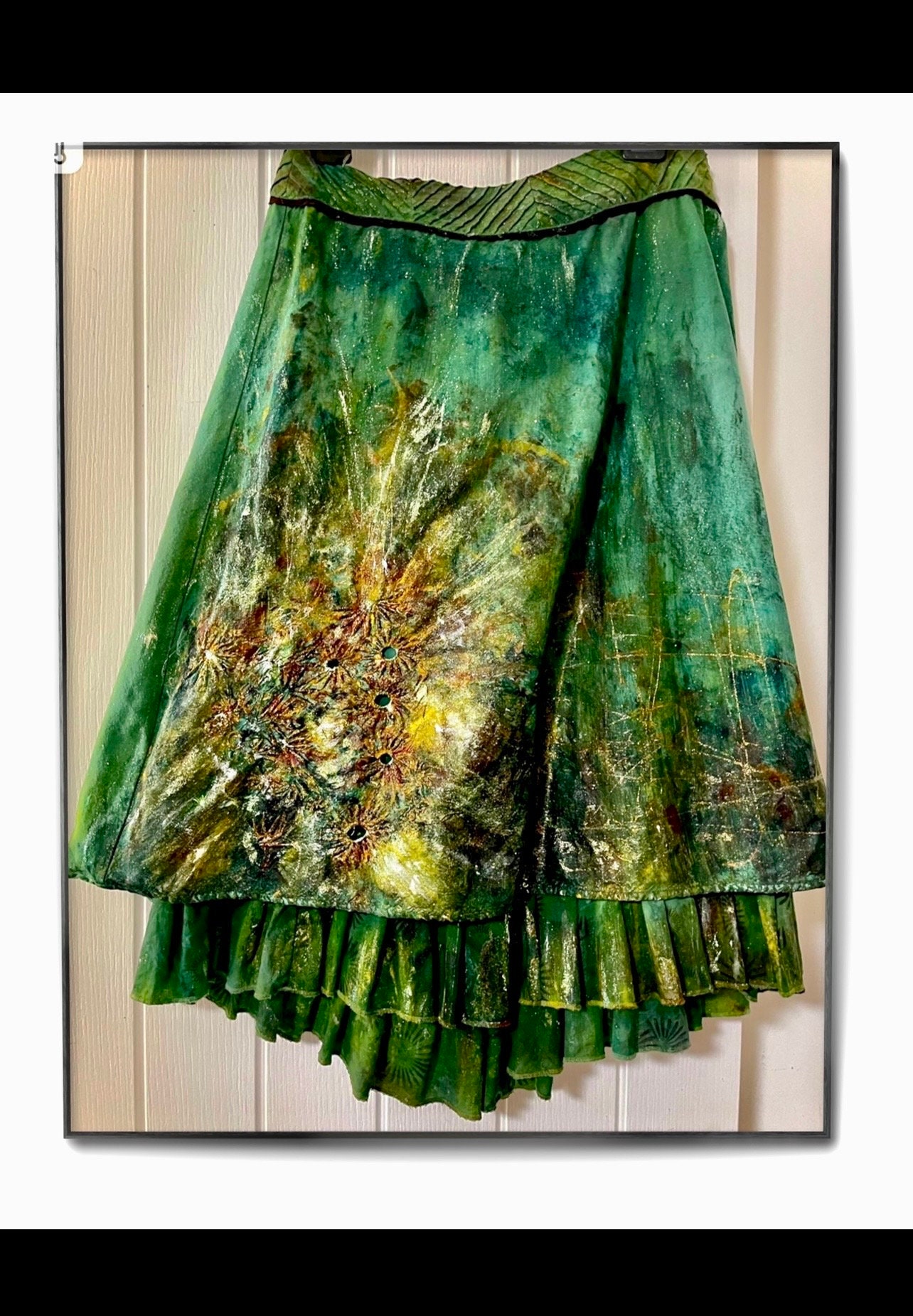 Unique Painted Print Irregular Skirt