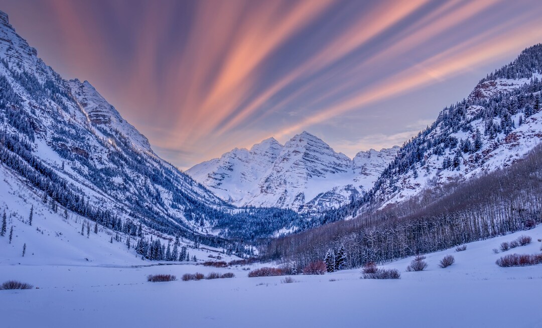 Maroon Bells Winter Canvas Print – Aspen Colorado Wall Art - Etsy