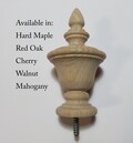 Wood Finial replacement bed post 4-7/8 H x 2-3/4 W x 1-3/4 Base. Wood Choice: Red Oak, Hard Maple, Cherry ,Walnut or Mahogany #2