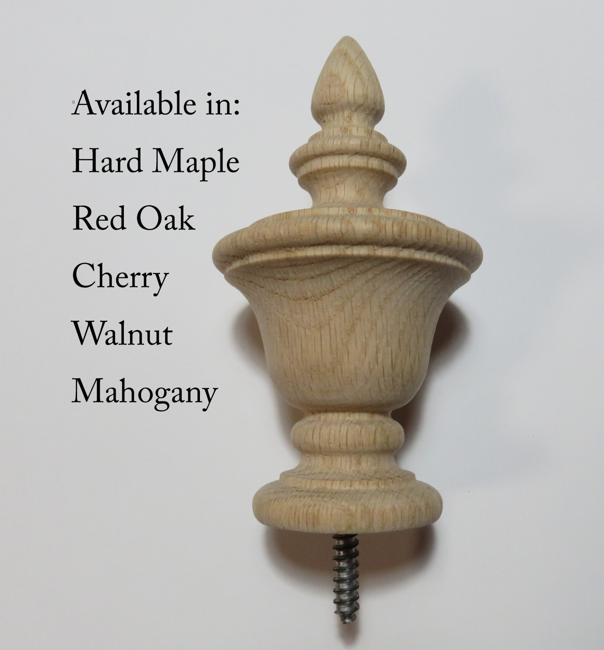 Wood Finial Replacement Bed Post 47/8 H X 23/4 W X 13/4 Base. Wood
