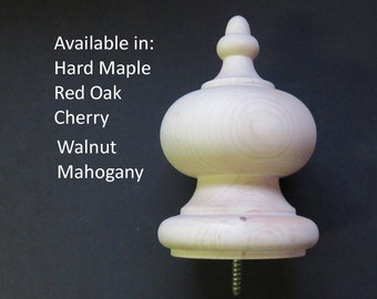 Wood Post Stair Newel Bedpost or Furniture Finial 5 1/2 x 3 1/2 x 2 15/16  Oak Maple Cherry Mahogany Walnut #64
