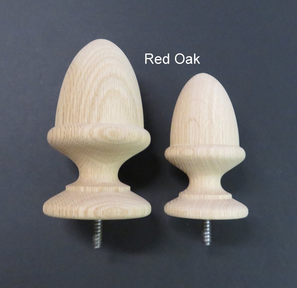 Wood Acorn Finial. SMALL. 4 7/8 H X 2 3/4 W X2 3/4 Base. This is the