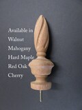 Wood Fluted Twist Finial. Bed post, clock or furniture finial. Choice: Red Oak, Cherry, Hard Maple, Mahogany or Walnut #32