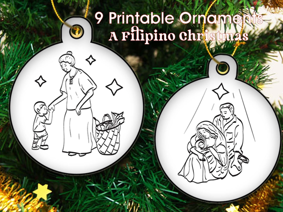 Filipino Christmas Ornaments, Printable Filipino Ornaments, Philippines
