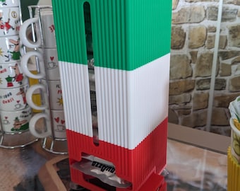 Coffee pod dispenser with included knife, coffee pod dispenser for ESE pods, storage for ESE pods, box for ESE coffee machines, cialde