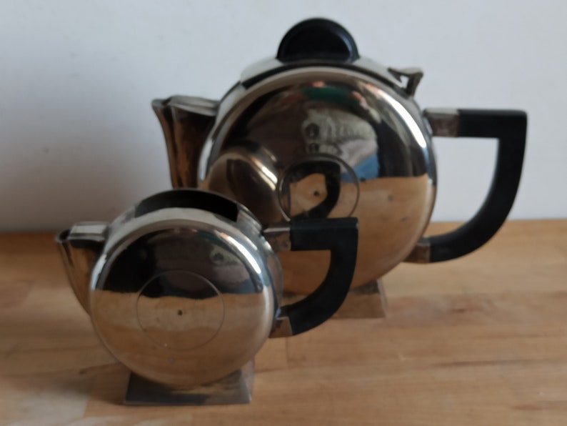 Exceptional Art Deco Teapot and Milk Jug Silver Plated Tea Etsy
