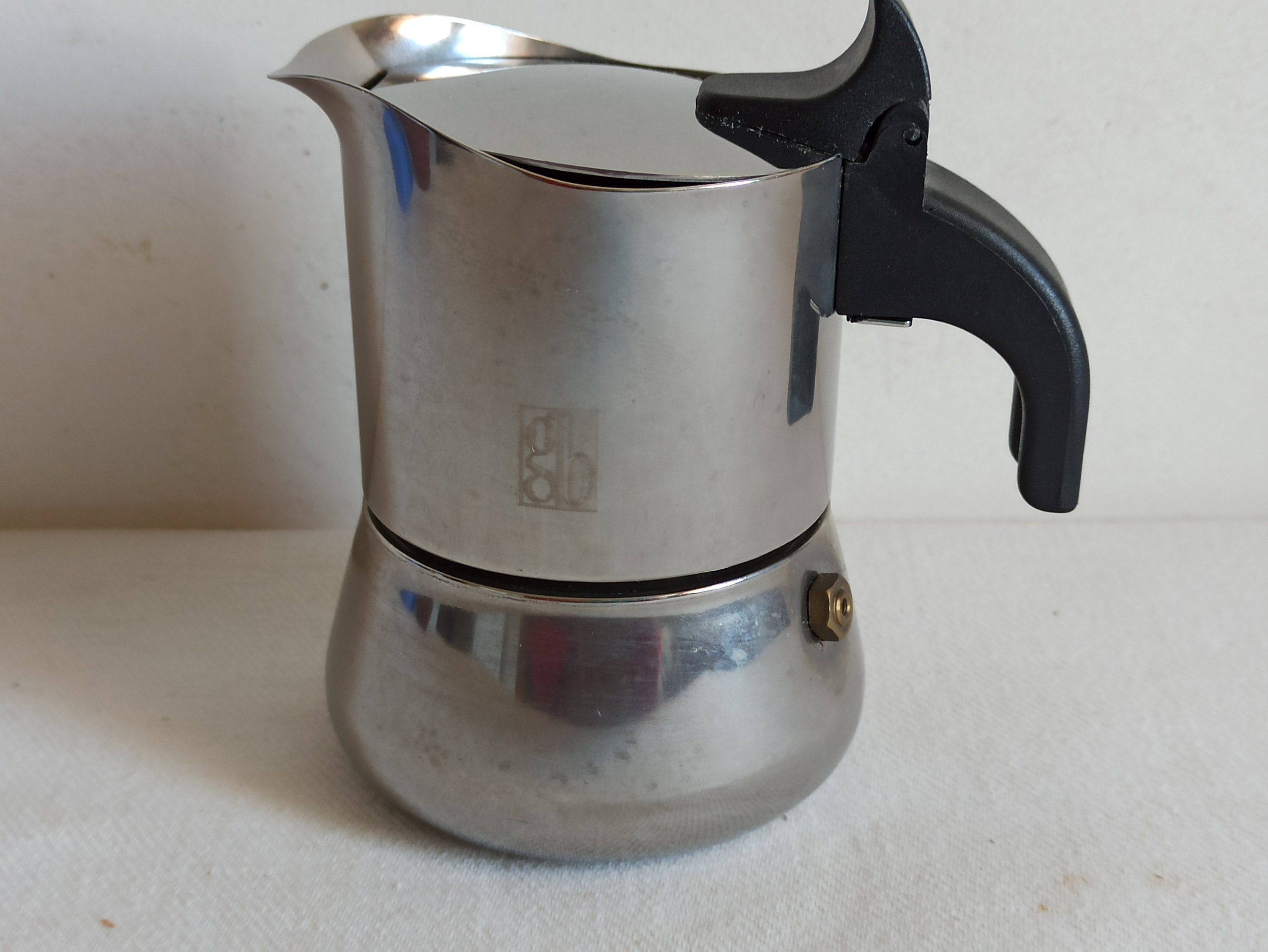 GB, Guido Bergna, Italian Stovetop Moka Pot, 1980s Vintage Designer Espresso  Maker. 