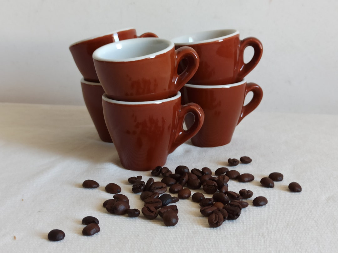 Nuova Point Six Vintage Brown Espresso Bar Cups Retro Etsy