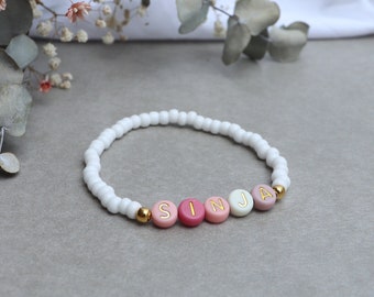 Pearl bracelet with name, bracelet with name, personalized bracelet, name bracelet, initials, letters, colorful