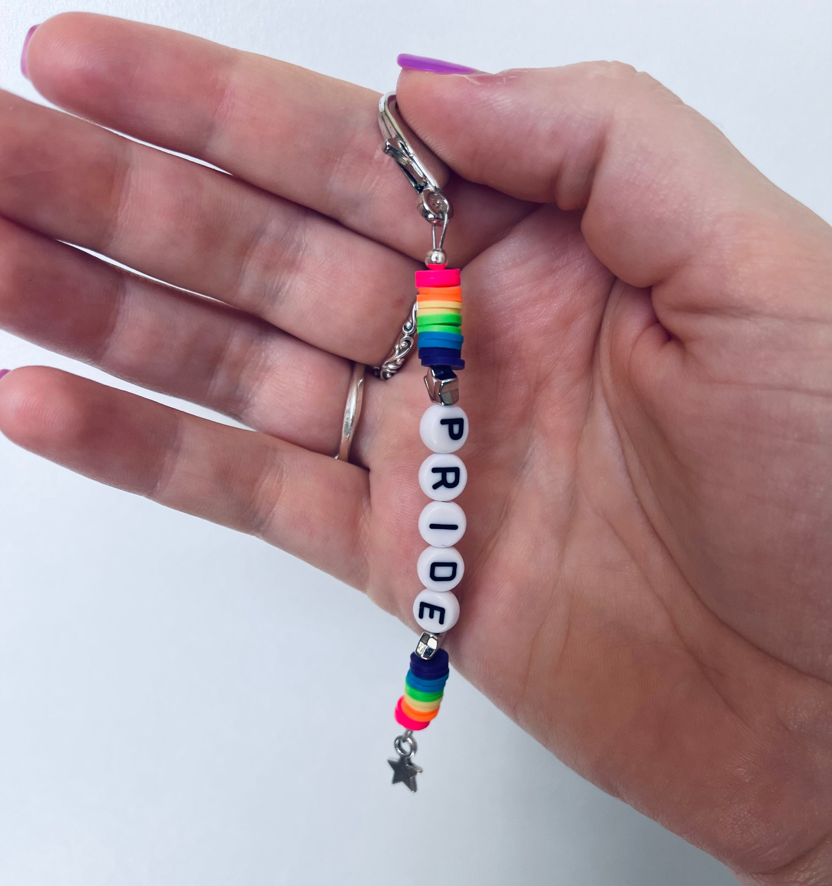 Custom Beaded Keychain | Rainbow | Pride - Etsy