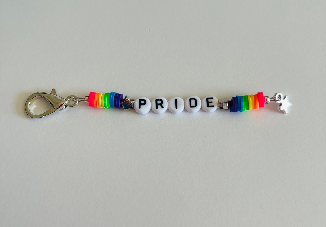 Alpha Keychains String Pride Custom Beaded Keychain | Rainbow | Pride - Etsy