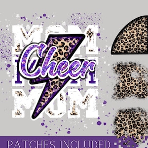 Cheer Mom Purple PNG, Cheerleading, Mom, Leopard Sublimation Design Downloads