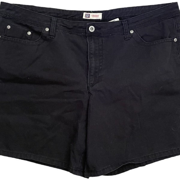 Black Denim Jean Shorts High Waisted Vintage 90s y2k Faded Glory Retro Grunge