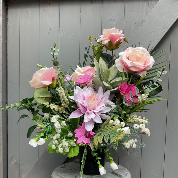 Flat Back Artificial Grave Pots Etsy UK