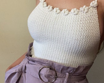 Crochet PATTERN | Flower Edge Crochet Top Pattern