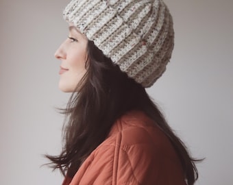Crochet Ribbed Beanie Pattern: Geneva Winter Hat (PDF Pattern)