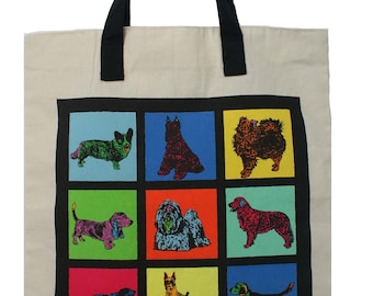 Carrying bag colorful dogs