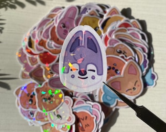 Holographic Skzoo-Inspired Stickers | K-Pop Character Stickers for STAY | Cute & Shiny Holo Designs | Perfect Gift for Stray Kids Fans