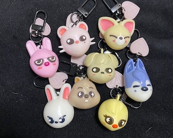 Skzoo keychains | Stray Kids, Stray kids key ring, Stray kids key chain, Skz, Straykids, Skzoo, 3racha, Wolfchan, Bbokkari, Jiniret, kpop