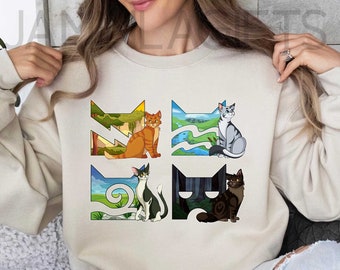 Sudadera Warriors Cat, Camisa Warriors Erin Hunter, Camisa Riverclan, Gato medicinal, Camisa Thunderclan, Camisa Windclan, Regalo amante de los libros