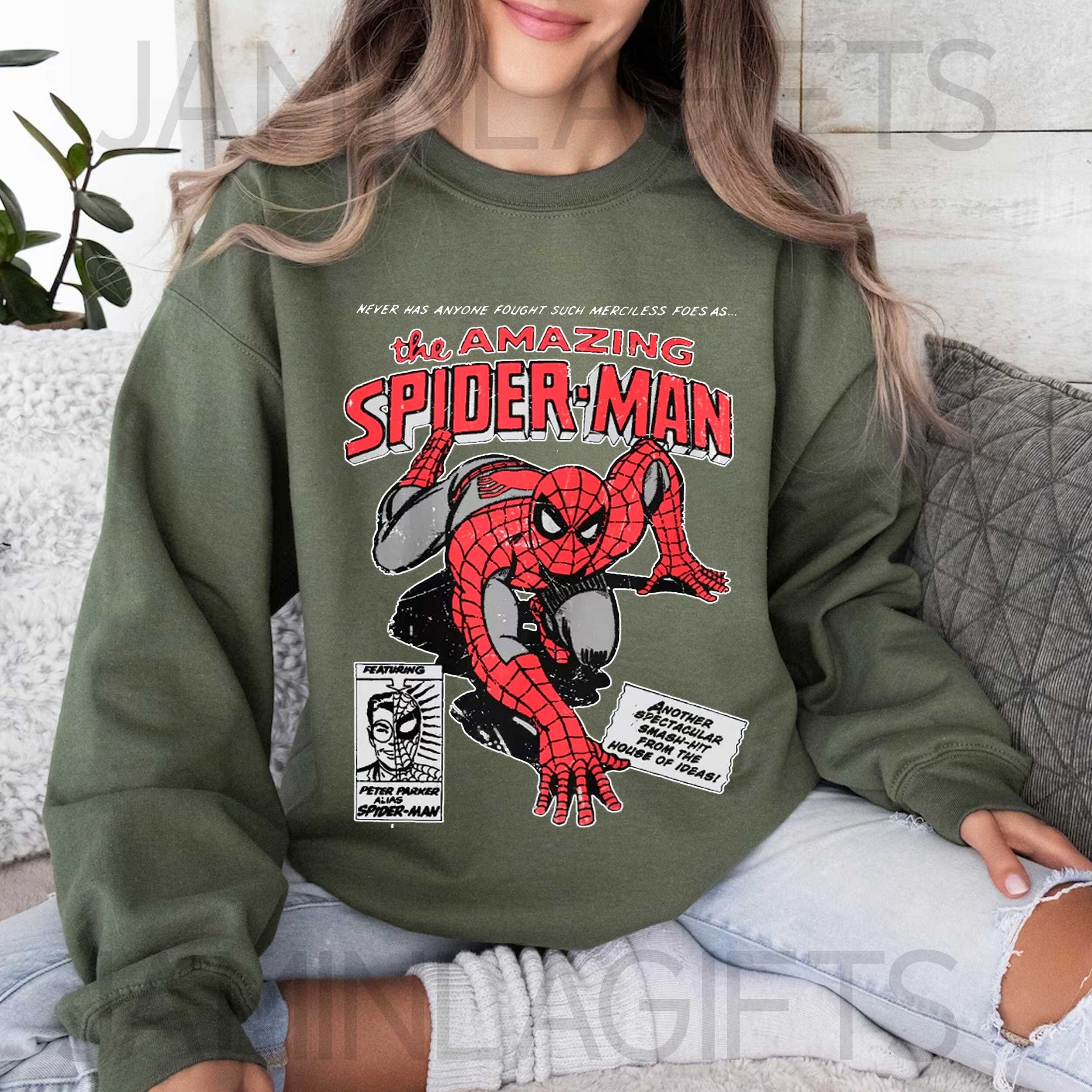 Vintage 90s Marvel the Amazing Spider Man Sweatshirt, Retro Spiderman ...
