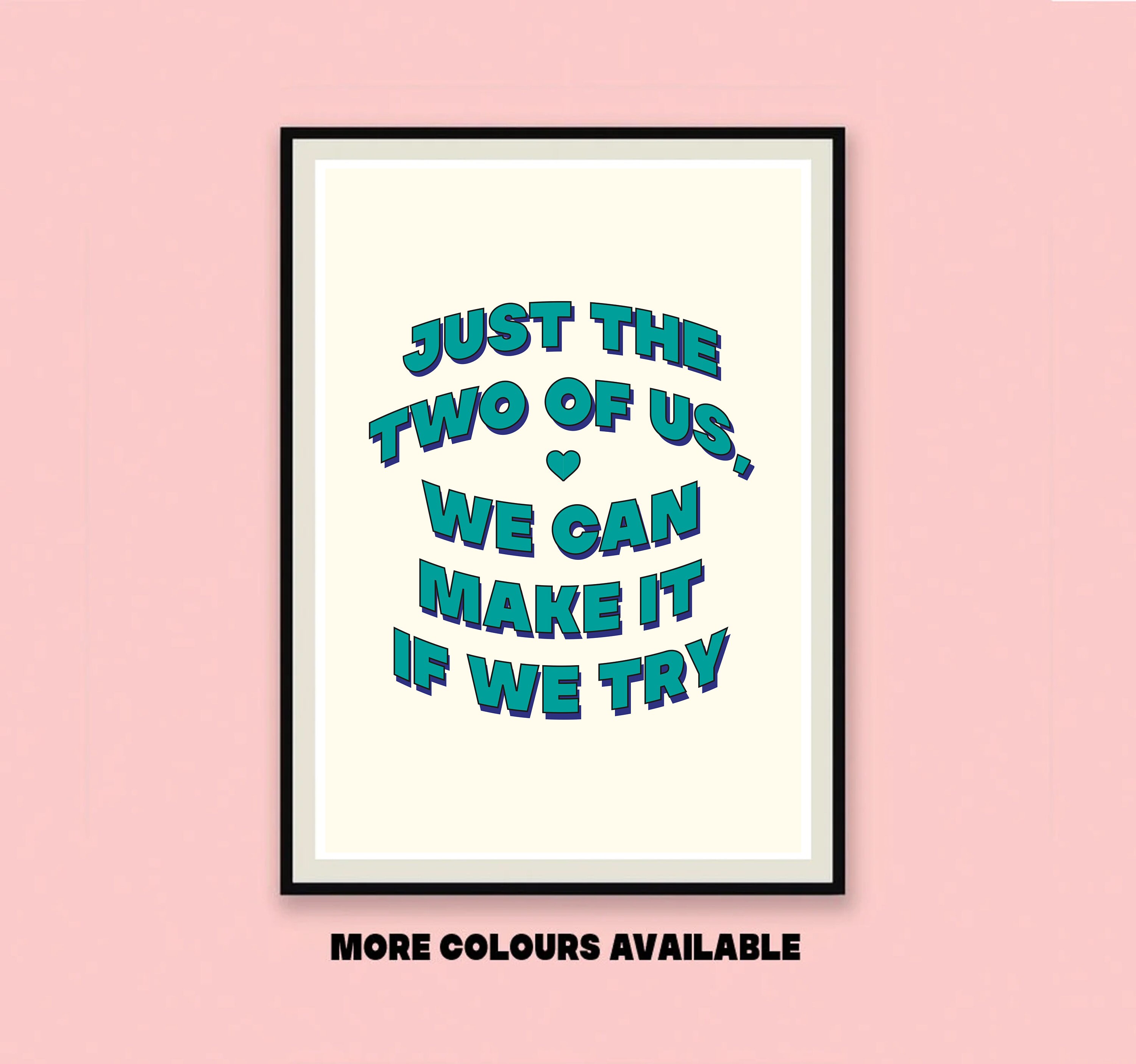 Bill Withers Just the Two of Us Love Couple Print. Colourful Wall