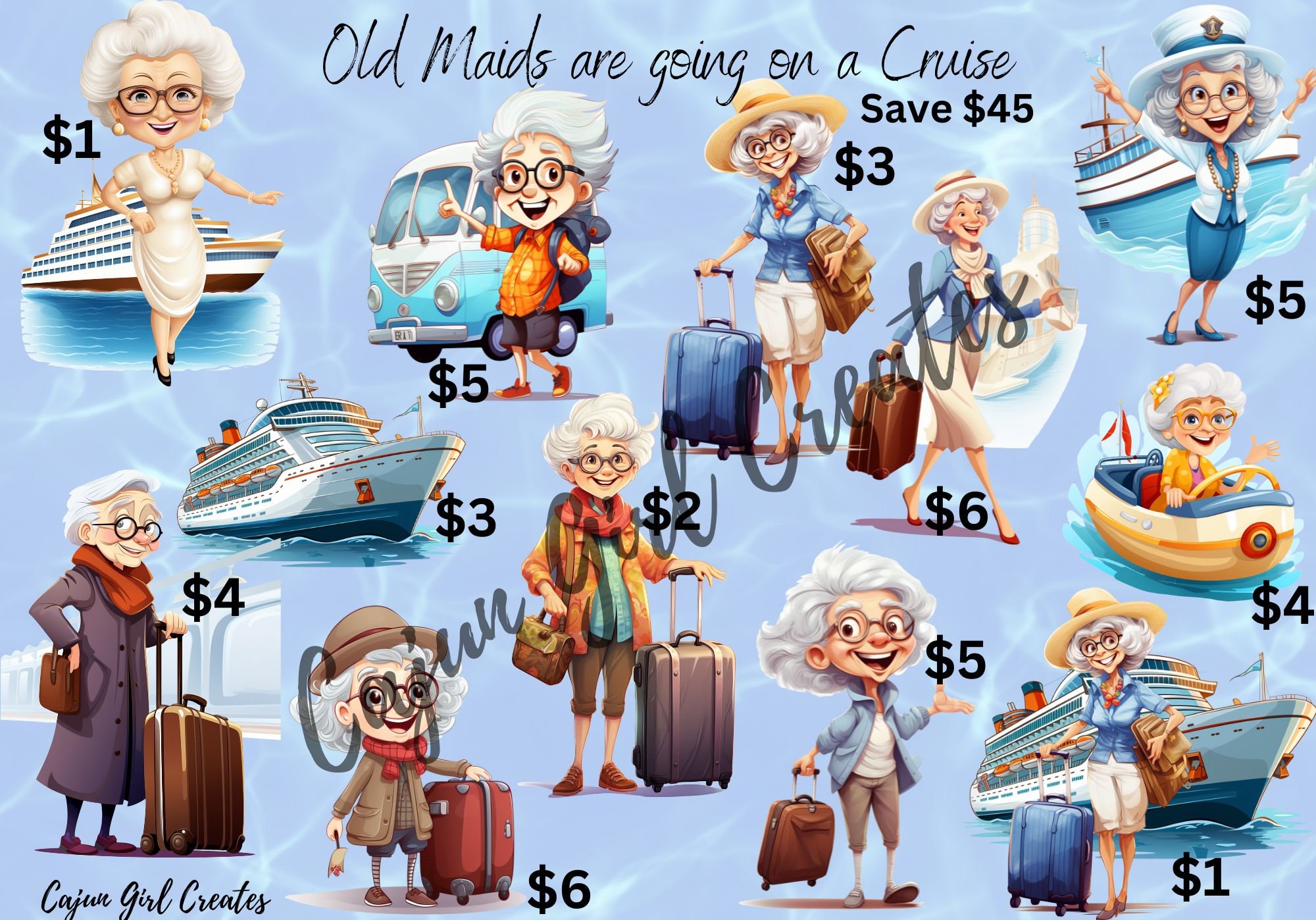PHYSICAL/MAIL OUT Old Maids going on a Cruise
