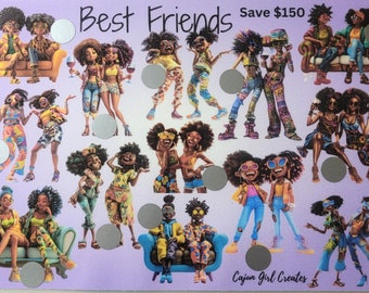 Best Friends Scratch Off Savings Challenge Card