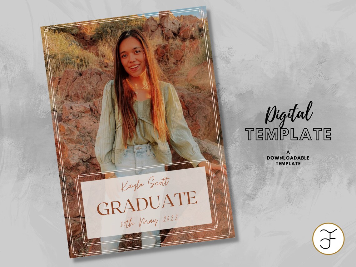 Digital Graduation Invitation Instant Download Through Canva Etsy