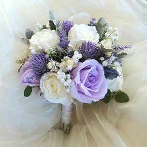 Lilac & Ivory wedding bouquet. Bridesmaid bouquet also available.