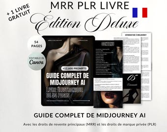 ChatGPT & Midjourney AI eBooks Français MRR PLR Digital Products with Canva Editing