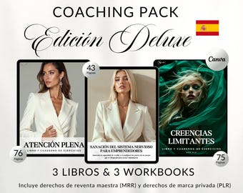 Spanish Coaching Pack: Plantillas Canva | Nervous System, Mindfulness, Limiting Beliefs (MRR PLR)