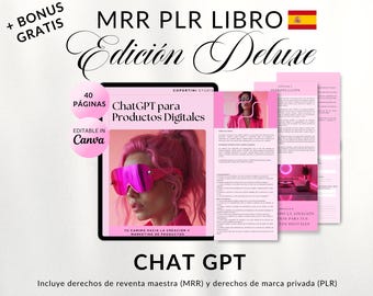 Chat GPT mrr, libro espanol mrr plr | Plantillas Canva| Midjourney ai mrr plr spanish, metodo Faceless, inteligencia artificial mrr plr