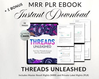Threads Unleashed Ebook Bundle: MRR PLR, Chat GPT Mastery (Digital Download)