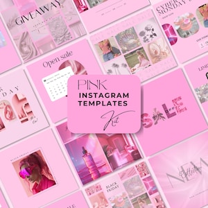 Pink Instagram Kit Beauty Canva | Templates for 100 Posts, Stories, Reels, Carousels & Covers