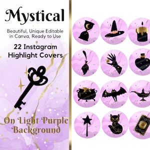 22 Mystical Witchy Instagram Cover Highlight Covers | Feminine Instagram Highlight Covers | Purple Instagram Highlights | Cute Instagram