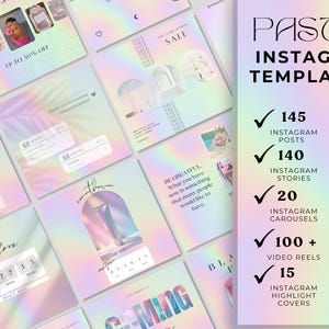 Pastel Beauty Instagram Template Kit: 145 Posts, Stories, Reels, Carousels & Covers