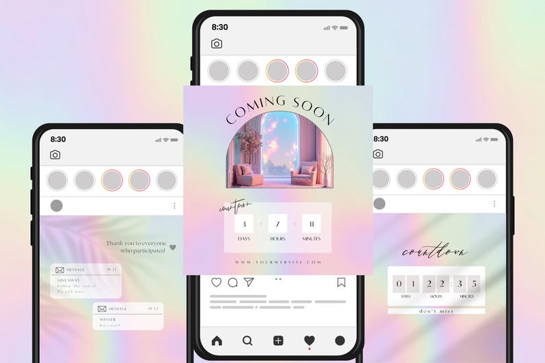 Pastel Beauty Instagram Template Kit: 145 Posts, Stories, Reels, Carousels & Covers