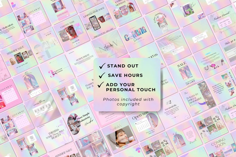 Pastel Beauty Instagram Template Kit: 145 Posts, Stories, Reels, Carousels & Covers