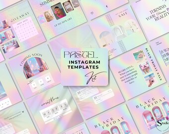 Pastel Beauty Instagram Template Kit: 145 Posts, Stories, Reels, Carousels & Covers