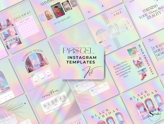 Pastel Beauty Instagram Template Kit: 145 Posts, Stories, Reels, Carousels & Covers