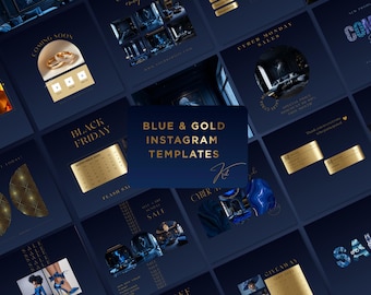 Luxury Blue Instagram Template Kit: 70 Canva Designs for Posts, Stories, Reels & Covers