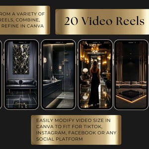 Luxury Black and Gold Brand Kit: 1000 Canva Templates for Social Media ...