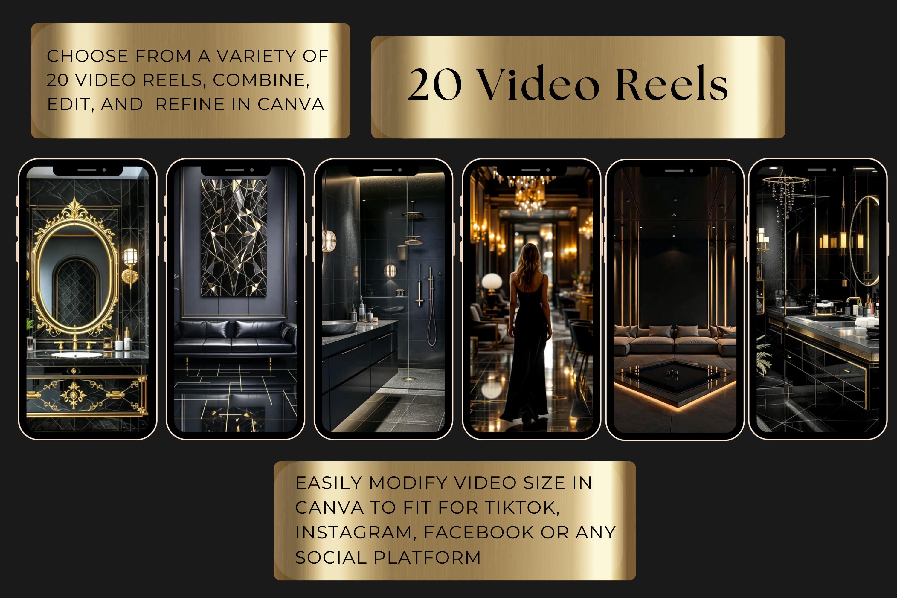 Luxury Black and Gold Brand Kit: 1000 Canva Templates for Social Media ...