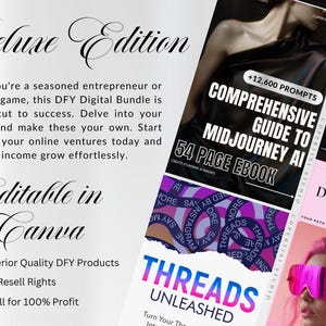 MRR PLR  bundle AI + Threads, threads unleashed Ebook, midjourney ai guide, chat gpt prompts, chat gpt mrr plr bundle, passive income bundle