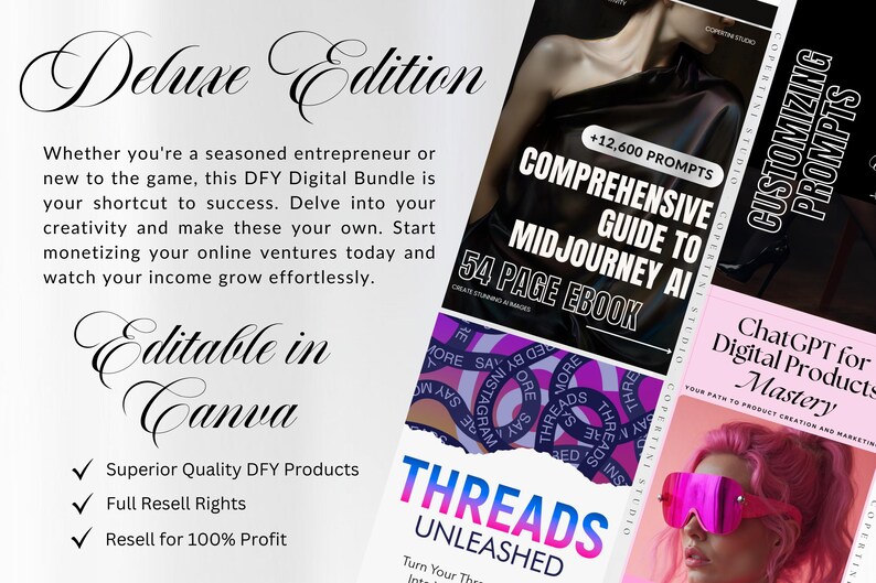 MRR PLR  bundle AI + Threads, threads unleashed Ebook, midjourney ai guide, chat gpt prompts, chat gpt mrr plr bundle, passive income bundle